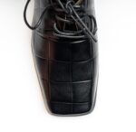 Pantofi dama casual, piele naturala, negri, cu siret c45 - imagine 4