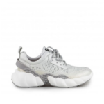 Sneakers dama din piele naturala, argintii - imagine 4