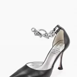 Pantofi stiletto decupati, piele naturala , negrii