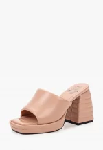 Saboti dama eleganti , piele naturala , bej - imagine 2