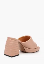 Saboti dama eleganti , piele naturala , bej - imagine 3