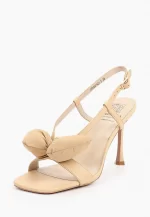 Sandale dama , piele naturala, accesoriu fundiță , bej