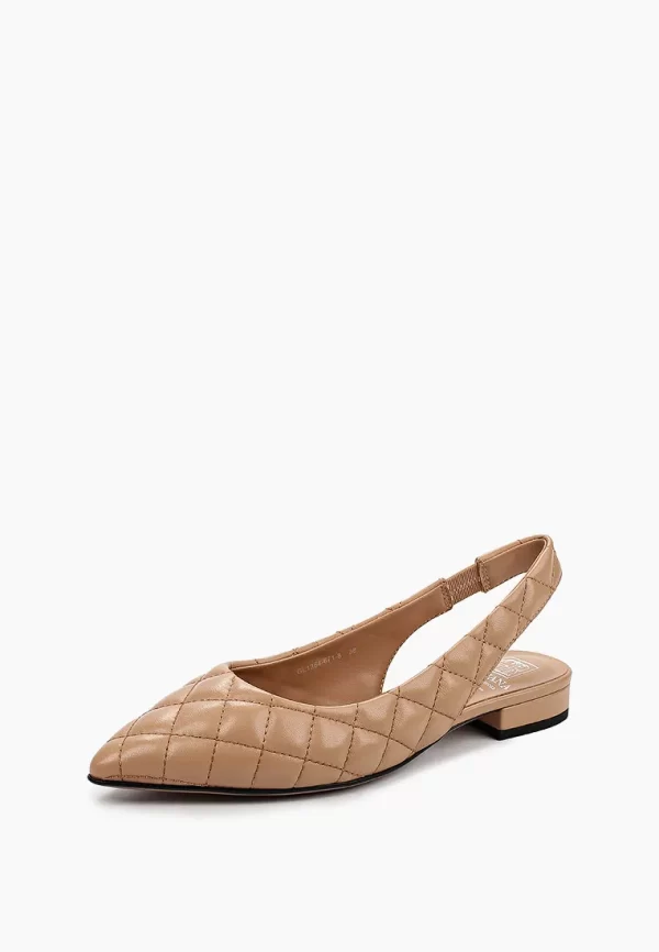 Balerini dama eleganti, piele naturala , bej - imagine 2