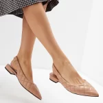 Balerini dama eleganti, piele naturala , bej
