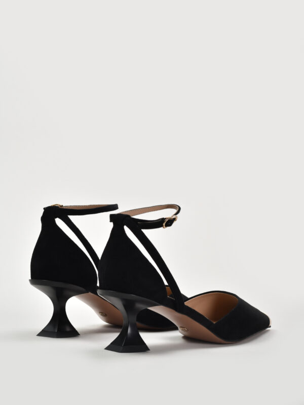 Pantofi stiletto decupati,  piele intoarsa - imagine 4