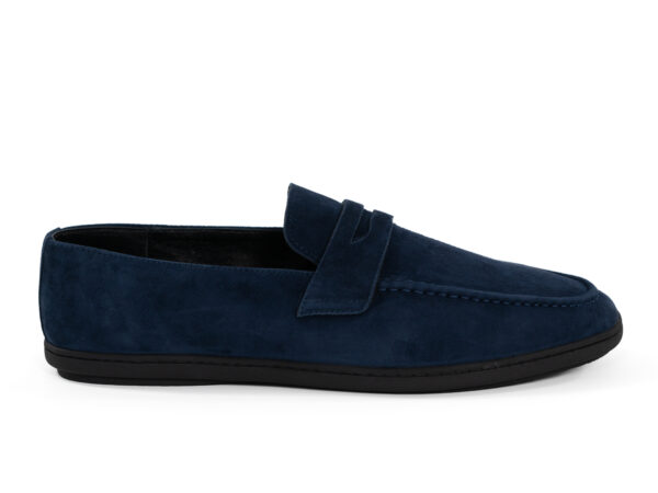 Pantofi casual barbati , piele intoarsa , bleumarin - imagine 2