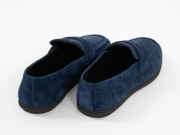 Pantofi casual barbati , piele intoarsa , bleumarin - imagine 3