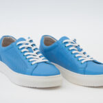 Pantofi barbati perforati , piele naturala , bleu