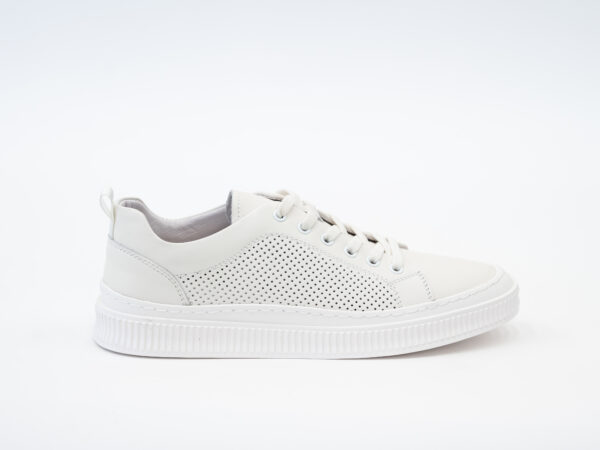 Pantofi barbati sport, piele naturala , albi - imagine 4