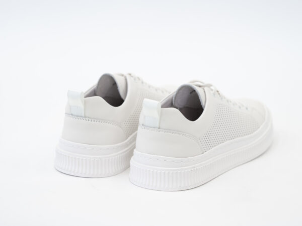 Pantofi barbati sport, piele naturala , albi - imagine 3