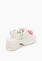 Sandale dama , piele naturala , albe - imagine 4