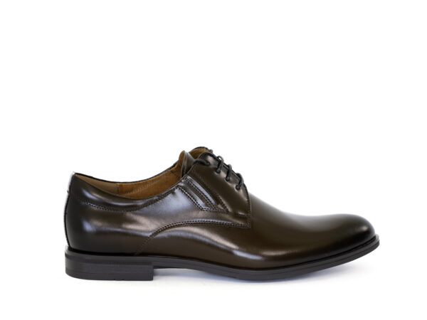 Pantofi eleganti barbati , piele lucioasa ,maro - imagine 3