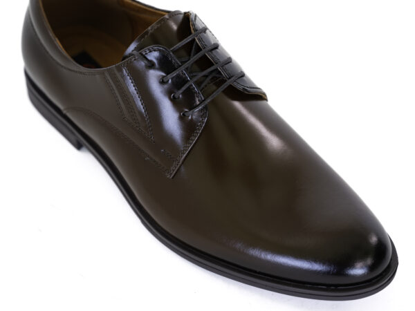 Pantofi eleganti barbati , piele lucioasa ,maro - imagine 2