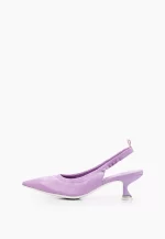 Pantofi  decupati, piele naturala , mov - imagine 2