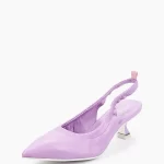 Pantofi  decupati, piele naturala , mov