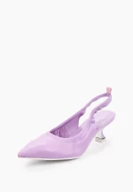 Pantofi  decupati, piele naturala , mov