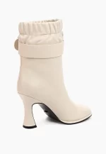 Botine elegante , piele naturala , ivory - imagine 4