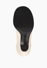 Botine elegante , piele naturala , ivory - imagine 2