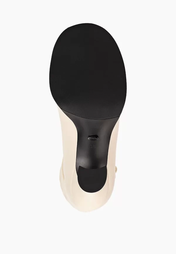 Botine elegante , piele naturala , ivory - imagine 2