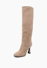 Cizme  elegante , piele intoarsa , bej C-55 - imagine 6