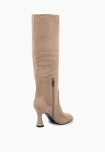 Cizme  elegante , piele intoarsa , bej C-55 - imagine 5