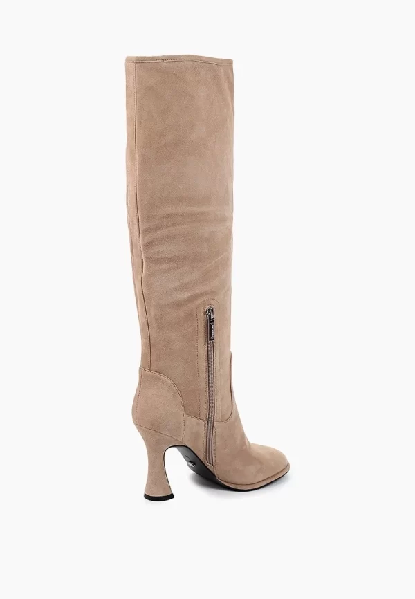 Cizme  elegante , piele intoarsa , bej C-55 - imagine 5