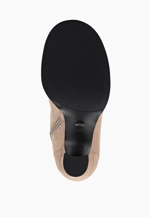 Cizme  elegante , piele intoarsa , bej C-55 - imagine 3