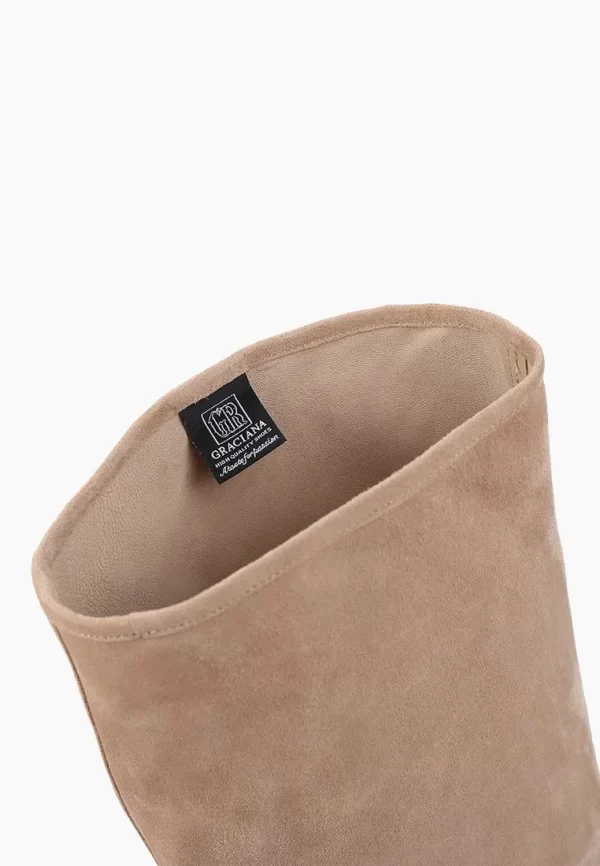 Cizme  elegante , piele intoarsa , bej C-55 - imagine 2