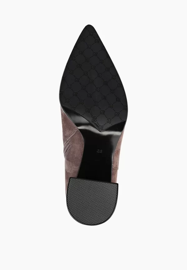 Botine elegante , piele intoarsa , bej inchis C822 - imagine 6