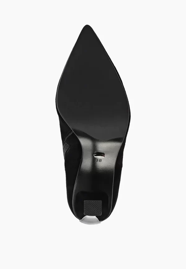 Botine elegante , piele intoarsa , negre C823 - imagine 5