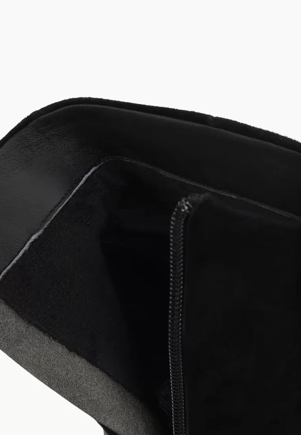 Botine elegante , piele intoarsa , negre C823 - imagine 6