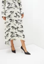 Pantofi Stiletto eleganti , piele naturala , cu toc argintiu - imagine 5