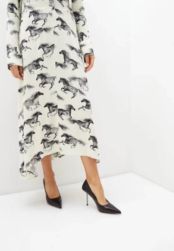 Pantofi Stiletto eleganti , piele naturala , cu toc argintiu - imagine 5