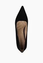 Pantofi Stiletto eleganti , piele intoarsa, cu toc auriu - imagine 3