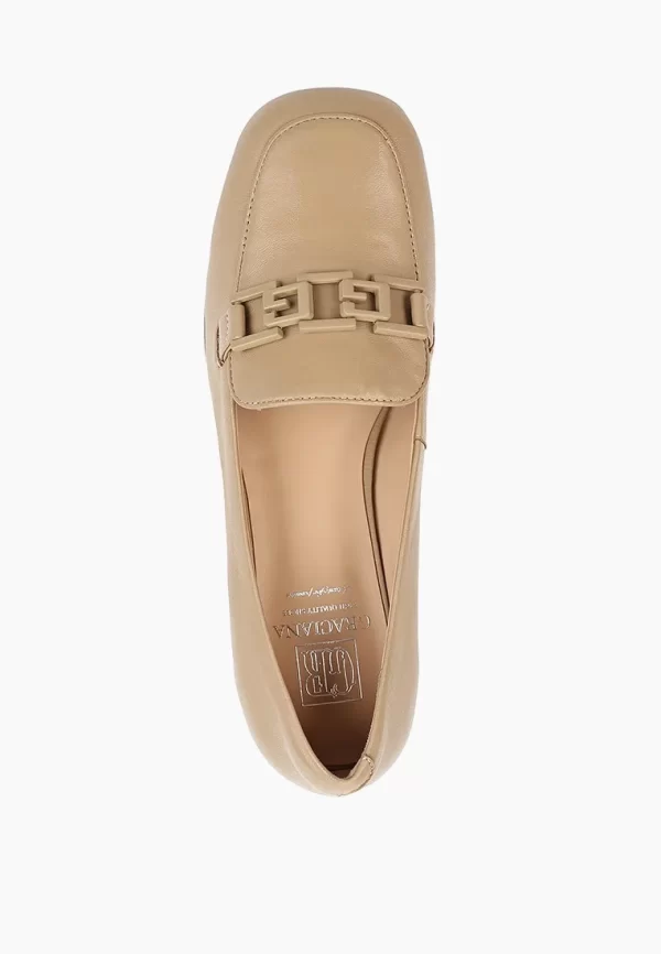 Pantofi dama bej cu accesoriu c863 - imagine 2