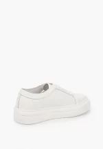 Sneakers dama din piele , cu model , alb - imagine 4