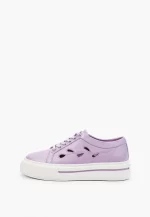 Sneakers dama din piele , cu model , lila - imagine 6