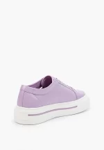 Sneakers dama din piele , cu model , lila - imagine 4