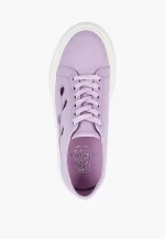 Sneakers dama din piele , cu model , lila - imagine 3