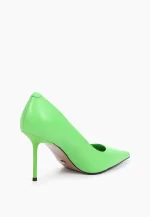 Pantofi Stiletto , piele naturala ,verde neon - imagine 4