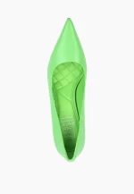 Pantofi Stiletto , piele naturala ,verde neon - imagine 3
