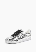 Sneakers dama din piele lucioasa , argintiu - imagine 5