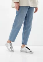 Sneakers dama din piele lucioasa , argintiu