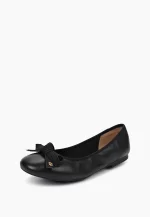Balerini dama eleganti, piele naturala ,negri cu fundita