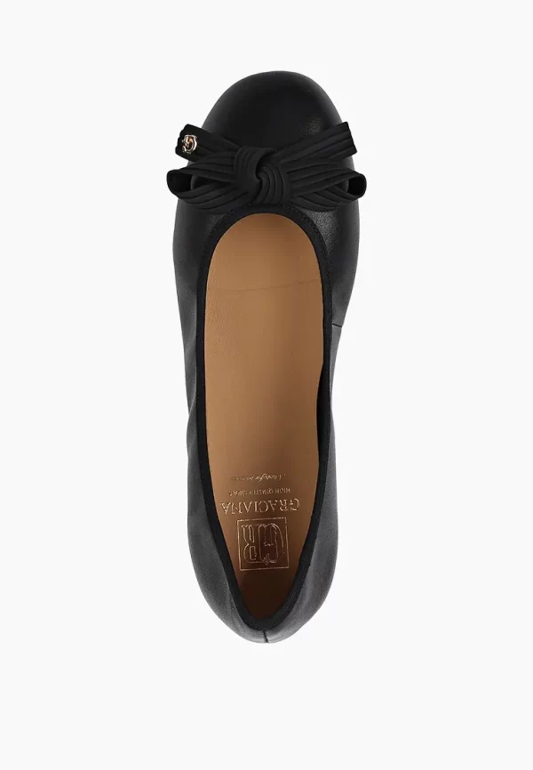 Balerini dama eleganti, piele naturala ,negri cu fundita - imagine 3