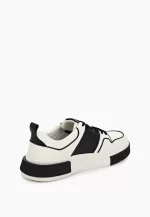 Pantofi barbati sport, piele naturala , albi cu negru c-475 - imagine 3