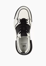 Pantofi barbati sport, piele naturala , albi cu negru c-475 - imagine 4