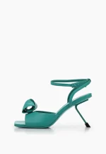 Sandale dama elegante , piele naturala , accesoriu  , albastru-turcoaz - imagine 2