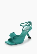 Sandale dama elegante , piele naturala , accesoriu  , albastru-turcoaz