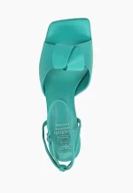 Sandale dama elegante , piele naturala , accesoriu  , albastru-turcoaz - imagine 5